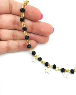Bracciale nero con stelle
