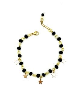 Bracciale nero con stelle