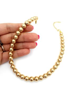 Choker perle dorate/silver