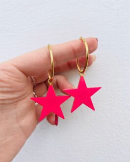 Cerchi con stella maxi fucsia