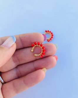 Ear Cuff con perline rosse