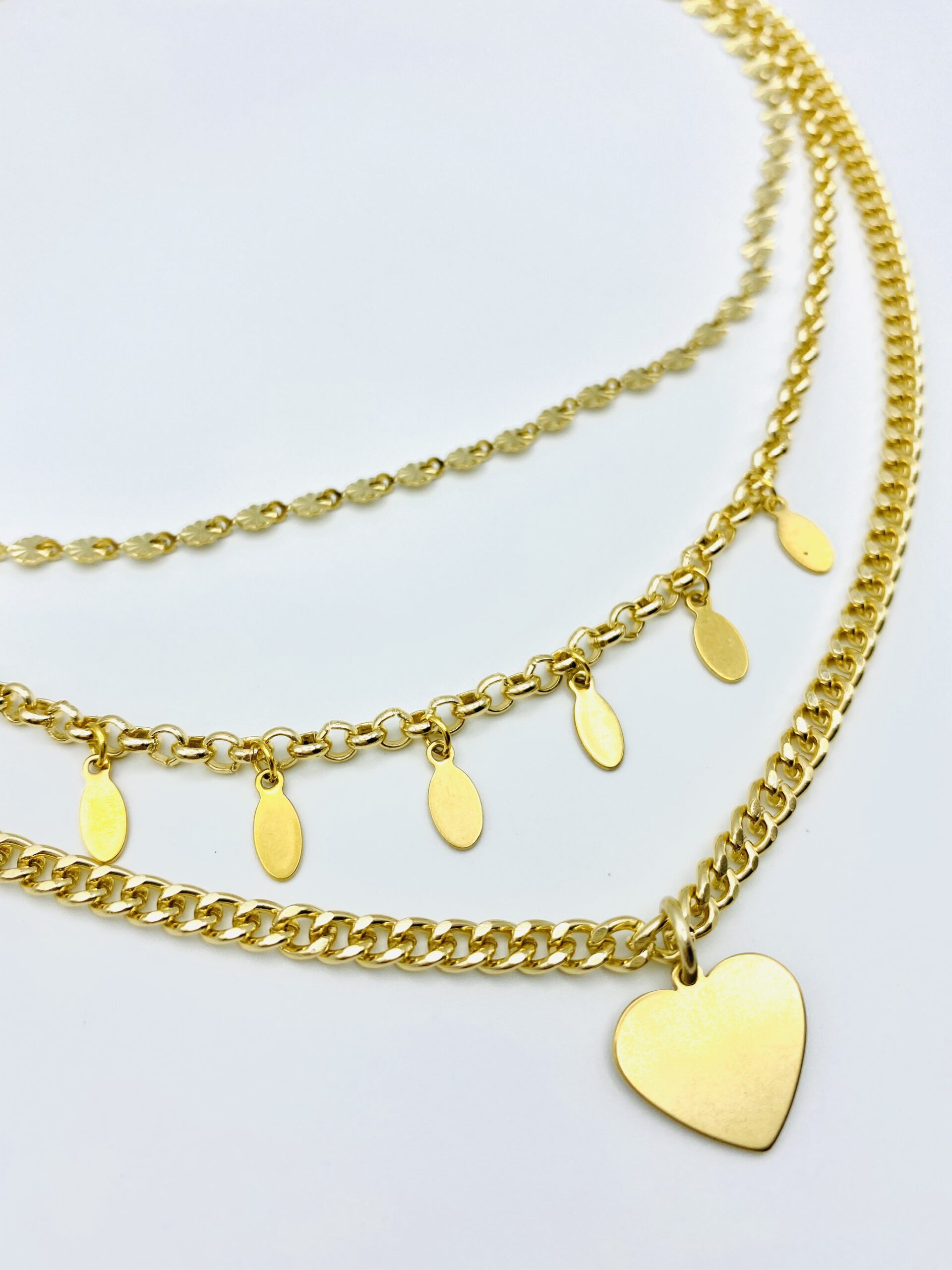 Collana tre fili con cuore | Roseè Bijoux