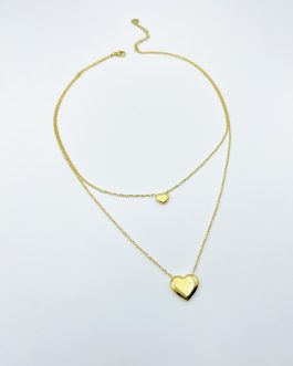 Collana due fili big heart